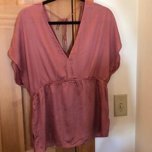 Ladies top rose colored cotton top